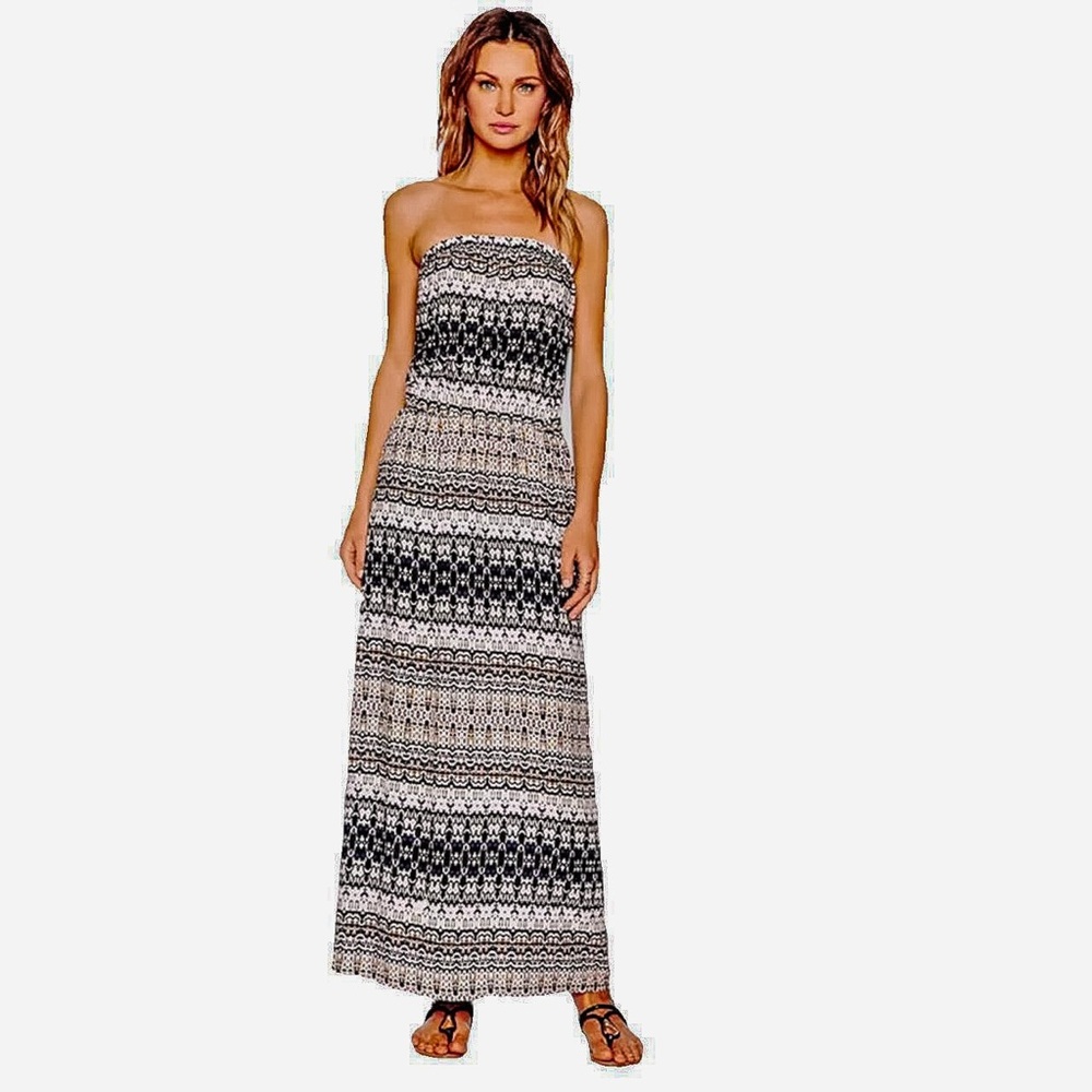 Velvet by Graham & Spencer Black and White Strapless Sundress